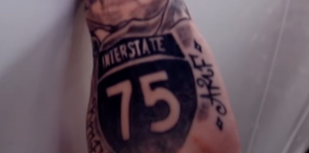 Interstate 75 tattoo from Ryan Conrad