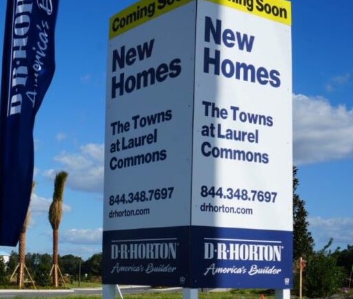 The Towns at Laurel Commons sign at entrance (October 28, 2023)